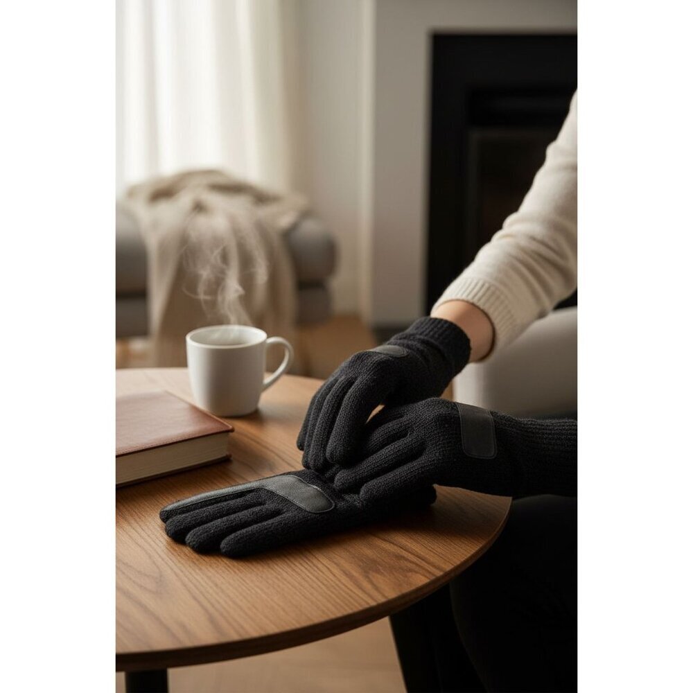 Isotoner Womens Black SmartDri Knit Gloves Touchscreen One Size NWT - Picture 4 of 8